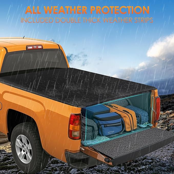 Nilight Soft Roll-Up Tonneau Cover Compatible with Chevy Silverado/GMC Sierra 1500 2004 2005 2006–5.8ft Truck Bed Cover