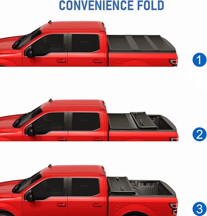 Hard Tri-Fold Truck Bed Tonneau Cover Replacement for 2015 2016 2017 2018 2019 2020 20212 2022 2023 2024 Chevy Colorado/GMC Canyon 6.2FT Bed Fleetside