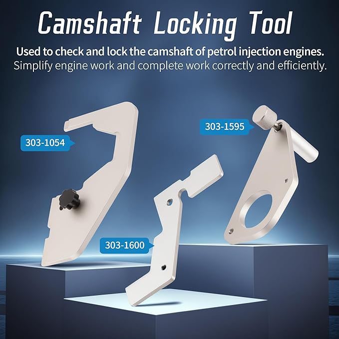 Camshaft Timing Locking Tool Kit, Compatible with Jaguar Land Rover Evoque Ford 2.0 2.3T SCTi Ecoboost Ti-VCT Mondeo Focus, Replace 303-1594 303-1504 303-1565 303-1600 303-1595 303-1521