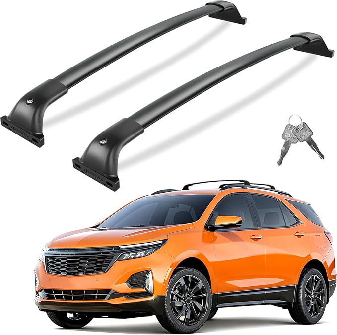 Tuyoung All Aluminum Roof Rack Cross Bars Compatible with 2018-2024 Chevy Chevrolet Equinox GMC Terrain (Not for EV), 260lbs Lockable Heavy Duty Aluminum Roof Rails Crossbars Luggage Cargo Carrier Car