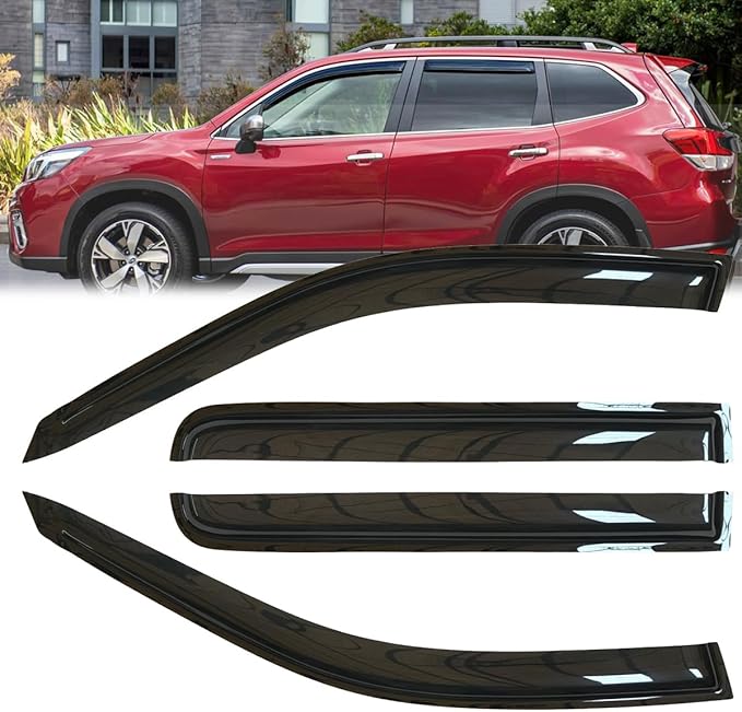 4pcs Original Shatterproof Rainproof Side Window Wind Deflectors for Forester 19-24,in Channel Rain Guards Sets,Nice Looking Window Visors for Car,Vent Deflector for Forester 2019-2024 SUB27-IN
