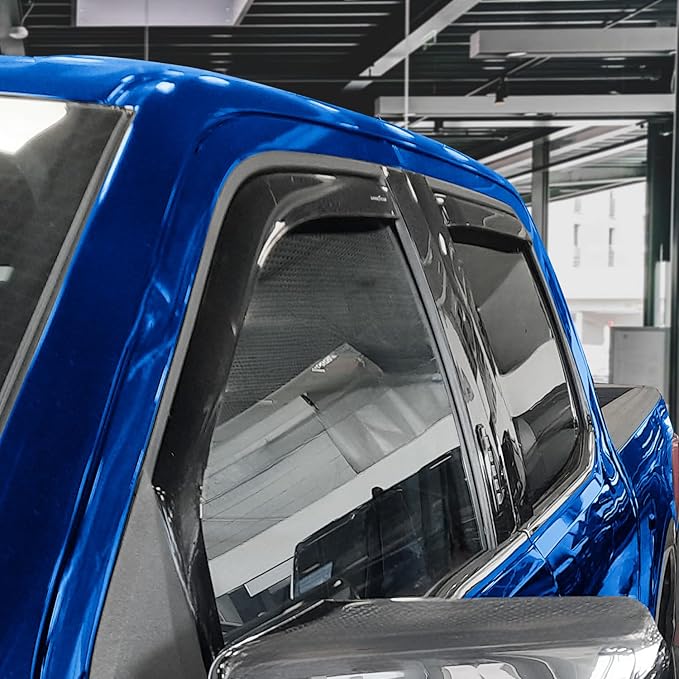 Goodyear Shatterproof in-Channel Window Deflectors for Ford F150 2021-2026 SuperCab, Rain Guards, Window Visors for Cars, Vent Deflector, Car Accessories, 4 pcs - GY003495
