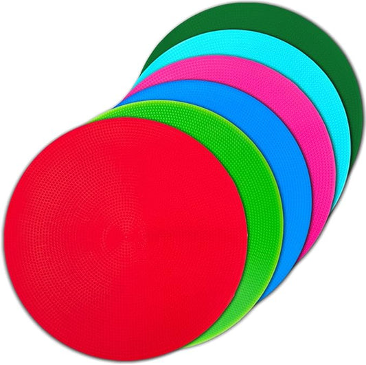 Poly Spot Markers 9 inch Non-Slip Rubber Agility Markers Flat Field Cones Floor Dots for Football, Soccer, Basketball Training Markers, School Activities, Exercise Drills, Social Distancing