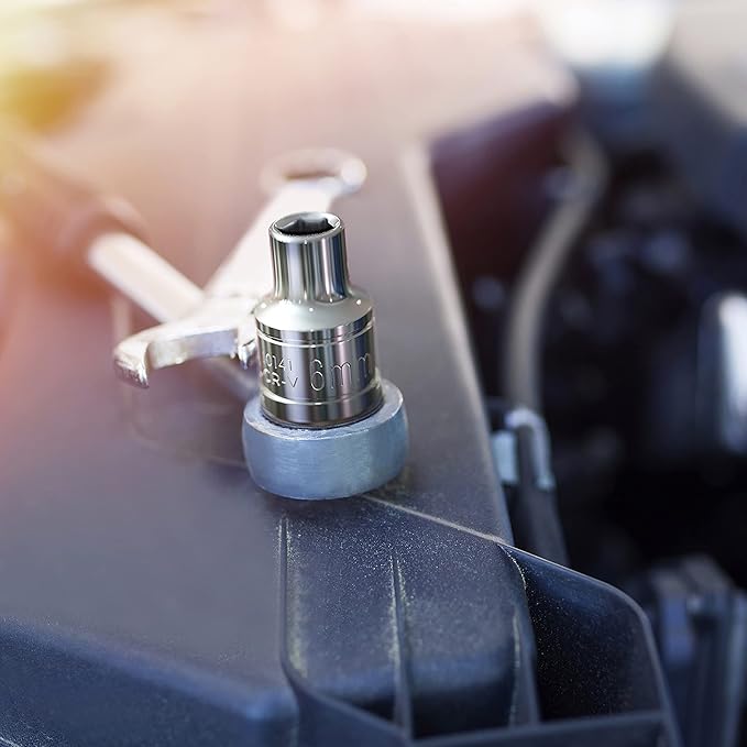 Olsa Tools Metric Shallow Socket Set - 3/8-Inch Drive, 15pc - 6-Point Chrome Sockets from 6mm–20mm and No Skipped Sizes - Mechanic Shallow Metric Socket Set - Professional Grade Sockets - Part: 1331