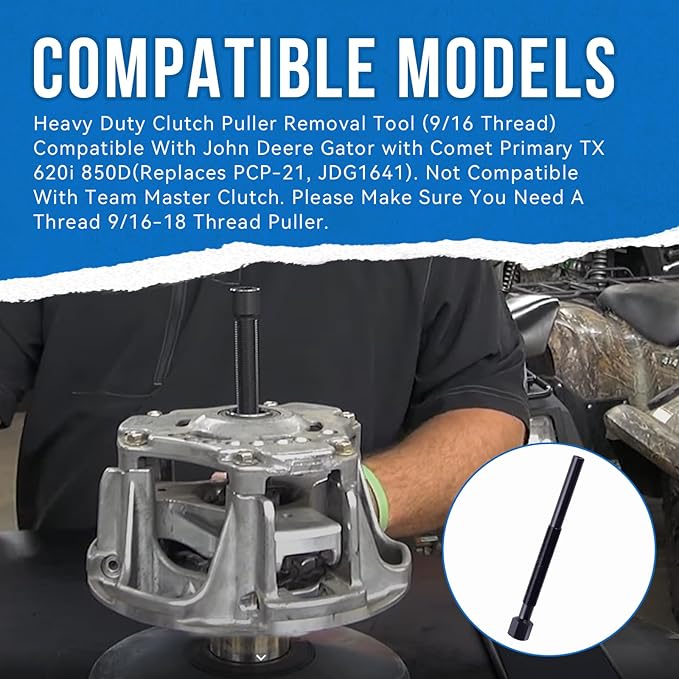 Heavy Duty Clutch Puller Removal Tool (9/16 Thread) Compatible with John Deere Gator with Comet Primary TX 620i 850D(Replaces PCP-21, JDG1641)