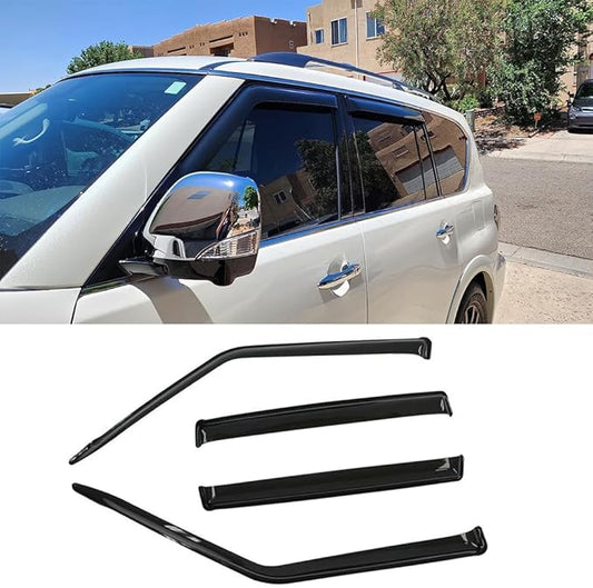 NI60 Side Window Wind Deflector,4pcs Outside Mount Style Nice Sun Rain Guards Set,Window Visors fit for 2017-2024 Nissan Armada