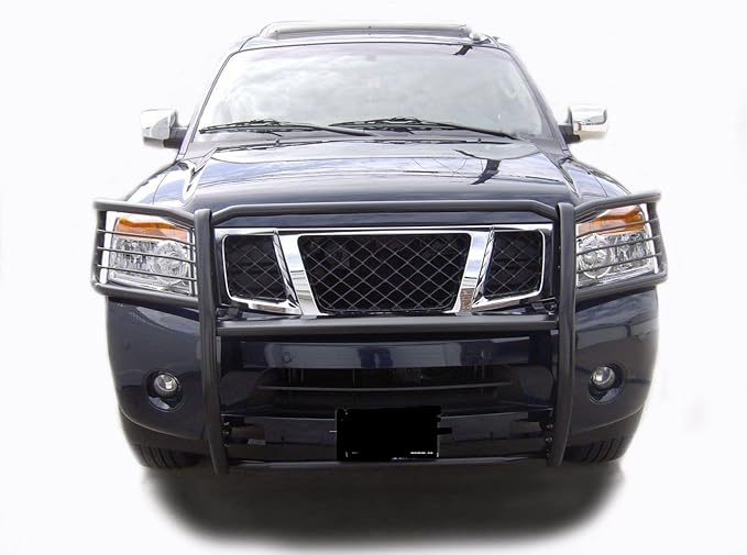 Black Horse Grille Brush Bumper Guard Modular Black Compatible with 2005-2015 Nissan Armada|2004-2015 Nissan Titan Crew Cab|2004-2015 Nissan Titan King Cab-17NR26MA