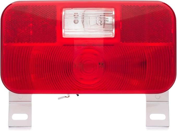 Lumitronics Red Surface Mount Stop/Turn/Tail, License Bracket/Light for RV, Trailer, Camper, 5th Wheel and Motorhomes (White)