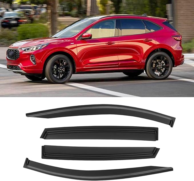 Window Rain Guards for 2020-2025 Ford Escape, Window Visor Guard Vent Wind Shade Deflector Rain Shield Protector Sun Visor for 20-25 Escape (Not Fit Active, Outside-Mount, 4 Pieces