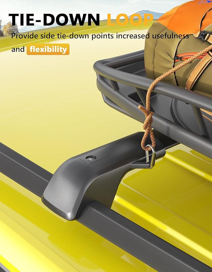 Tuyoung 300lbs Lockable Roof Rack Cross Bars Compatible with GMC Acadia 2017 2018 2019 2020 2021 2022 2023(with Raised Rails)，Heavy Duty Anti-Theft Aluminum Roof Crossbars Rooftop Luggage Carrier