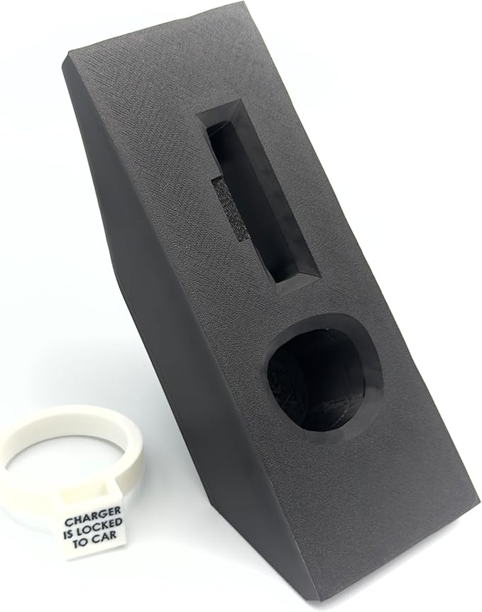 Door Dock for Tesla/J1772 Adapter for Tesla Model X and Charger Locking Ring Bundle (White)