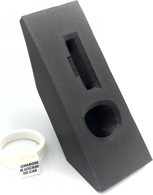 Door Dock for Tesla/J1772 Adapter for Tesla Model X and Charger Locking Ring Bundle (White)