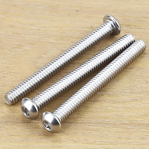1/4-20 x 2-3/4" Button Head Socket Cap Bolts Screws, 304 Stainless Steel 18-8, Allen Hex Drive, Bright Finish, Fully Machine Thread, Pack of 20