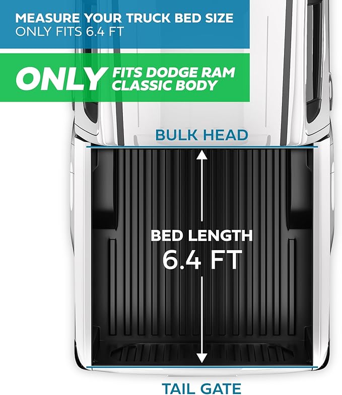 Camo Truck Tonneau Cover for Ram 1500 (2002-2025) Ram 2500 & 3500 (2003-2024) 6.4 ft Bed Length Soft Roll-Up All-Weather Retractable Truck Bed Cover with Camo Graphic (Classic Body Only NO RAMBOX)