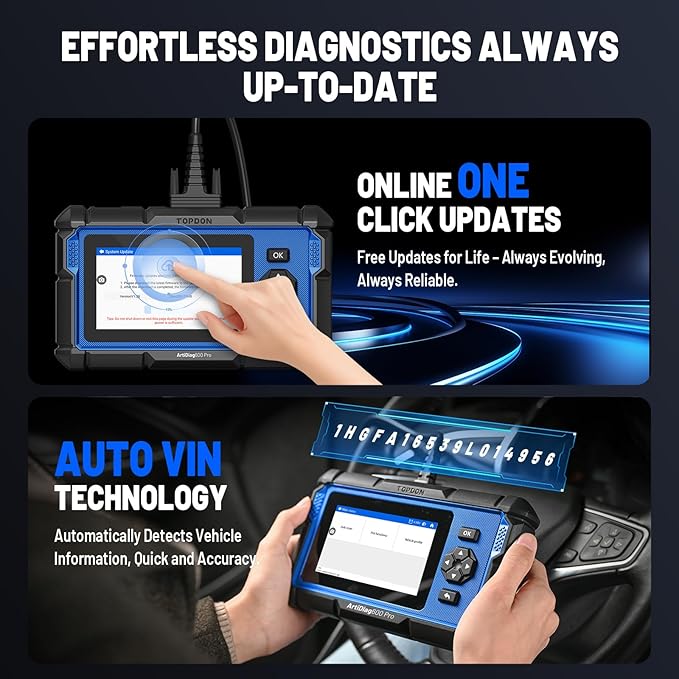 TOPDON ArtiDiag600 Pro, OBD2 Scanner Diagnostic Tool for All Systems, Code Reader Scan Tool with 9 Essential Maintenance Functions, Upgraded Version of AD600S/AD500, Lifetime Free Update