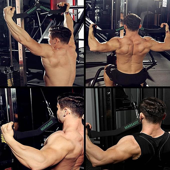 Ergonomic LAT Pull Down Bars, Back and Triceps Strength Training Equipment, LAT Pulldown Attachments, Cable Attachments for Home Gym