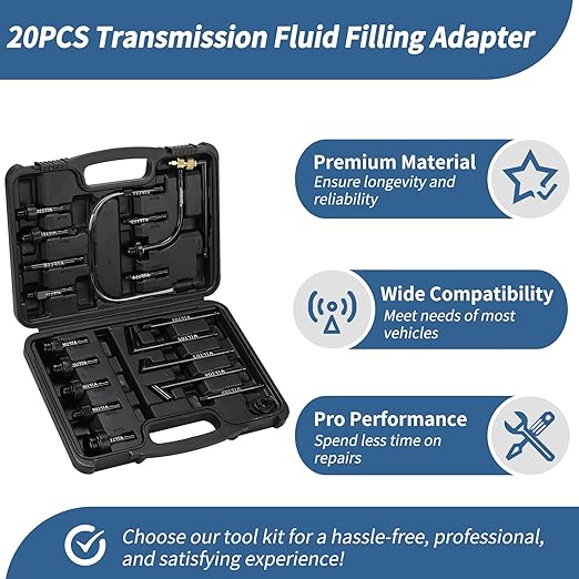 20pcs ATF Adapter Transmission Fluid Fill Adapter Transmission Fluid Oil Refilling Connector Tool Kit ATF Filler
