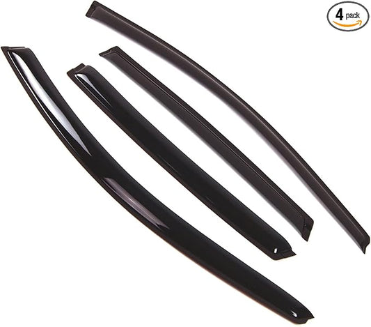 TuningPros Outside Mount Window Vent Visors Rain Guards Compatible with Honda CR-V 2007-2011 | Side Window Wind Deflectors Rain Shields | Smoke Tinted, 4 Pcs Set, DGWV-230