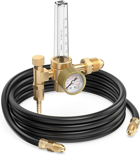bestarc Argon CO2 Flow Meter Gas Regulator with 8.2FT Gas Hose for MIG TIG Welding