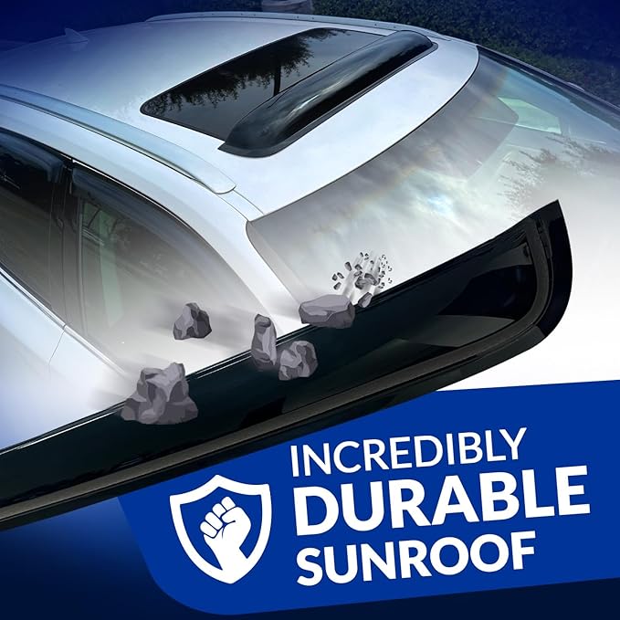 Sunroof Wind Deflector Car Sunroof Cover Compatible with 2000-2003 Nissan Sentra | Waterproof Moonroof Auto Window Deflectors Visor Thickness 1.4mm 880mm 34.6" | Dark Smoke | Set of 1