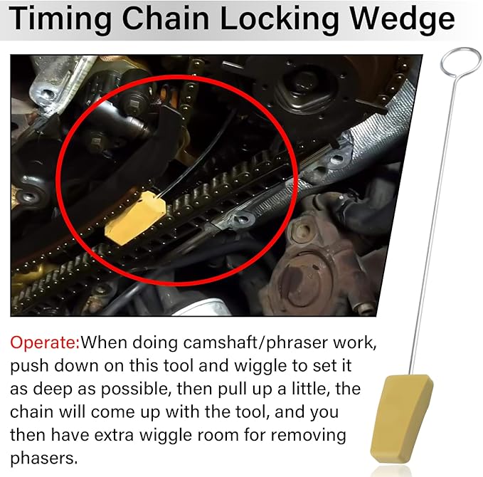 Replace Engine Cam Tool Set, Cam Phaser Locking Tool & Timing Chain Locking Wedge Tool Compatible with Ford 4.6L/5.4L/6.8L 3V Engines, Mercury 5.4L/4.6L 3V Engines, Navigator, Mustang