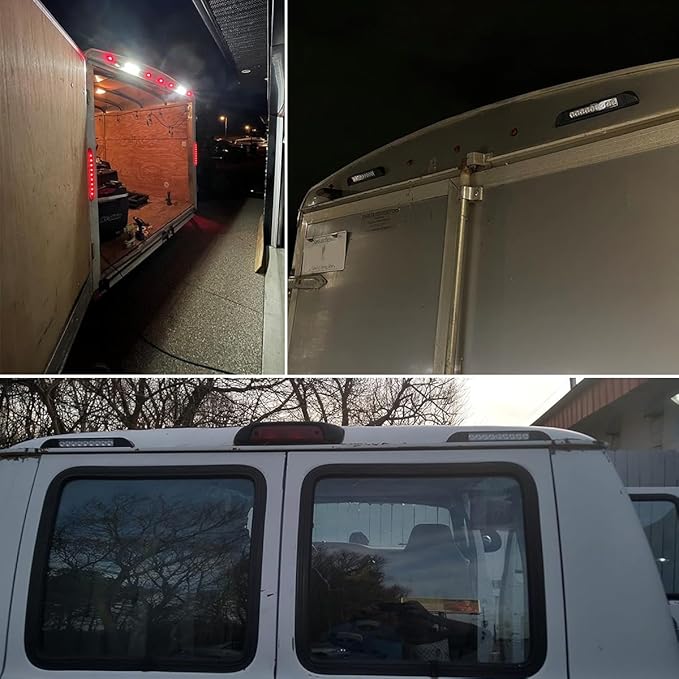 Raycharm 10" RV Camper LED Awning Porch Utility Light Fixture, 40° Down Angle Beam, 6000K Cool-White, 12V/24V DC, High Light-Output Low Ampere Draw, Aluminum Housing Black Finish, 2-Pack