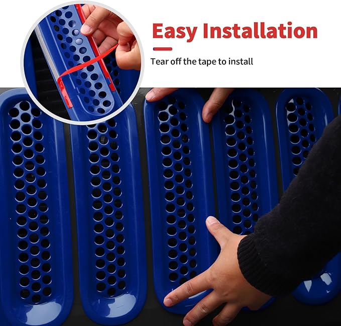 Mesh Grill Insert Grille Inserts Cover Fit for 2007-2018 Jeep Wrangler JK JKU(Blue)