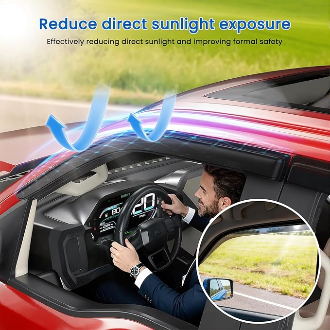 Window Visors Rain Guards fits Hyundai Santa Cruz 2022 2023 2024 2025, Out-Channel Window Wind Deflectors Vent Shades Accessories, Dark Smoke 4 Pcs