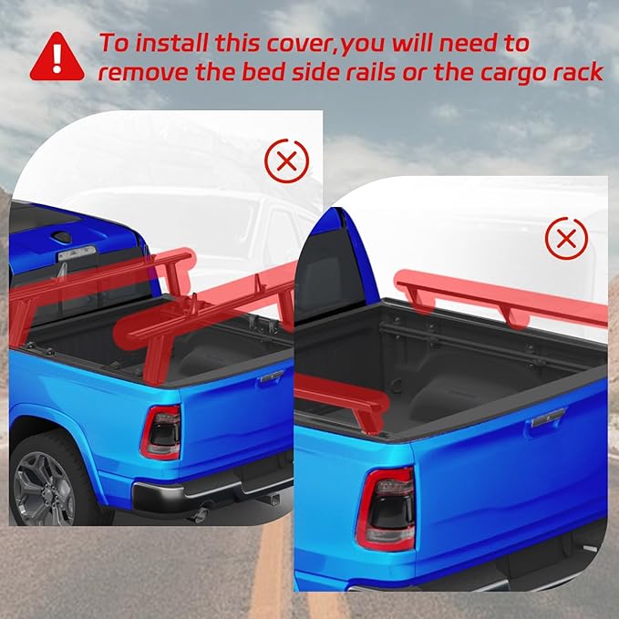 Soft Roll-up Truck Bed Tonneau Cover Compatible with 2023 2022 2021 2020 2019 Ford Ranger 5 Ft (61 in) Not Fit Roll Bar Bed Vinyl