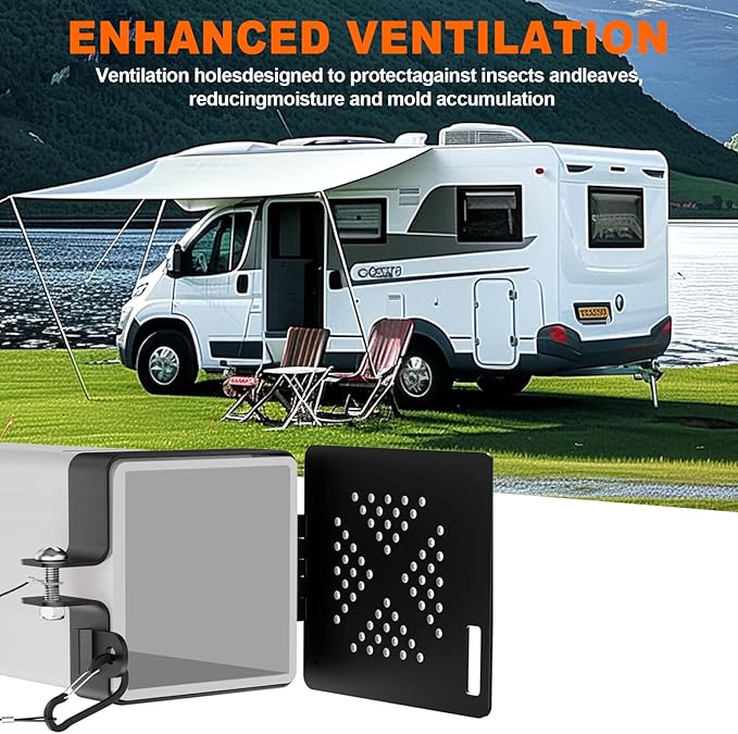 2 Pack Camper Bumper End Caps RV Aluminum Cap Sewer Hose Plug Cover with Screw Fixing, Heavy Duty RV Trailer Accessories for 4 Inch Bumper