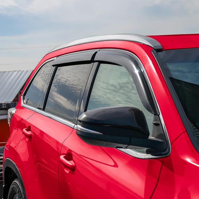 Voron Glass Tape-on Extra Durable Rain Guards for Toyota Highlander 2014-2019, Window Deflectors, Vent Window Visors, 4 Pieces - 120060