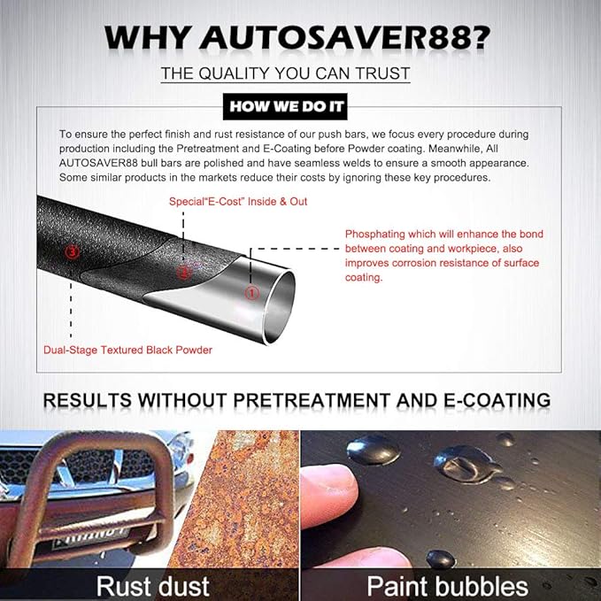 AUTOSAVER88 Bull Bar Compatible with 05-15 Toyota Tacoma 3" Tube Brush Push Grille Guard Front Bumper (Silver)