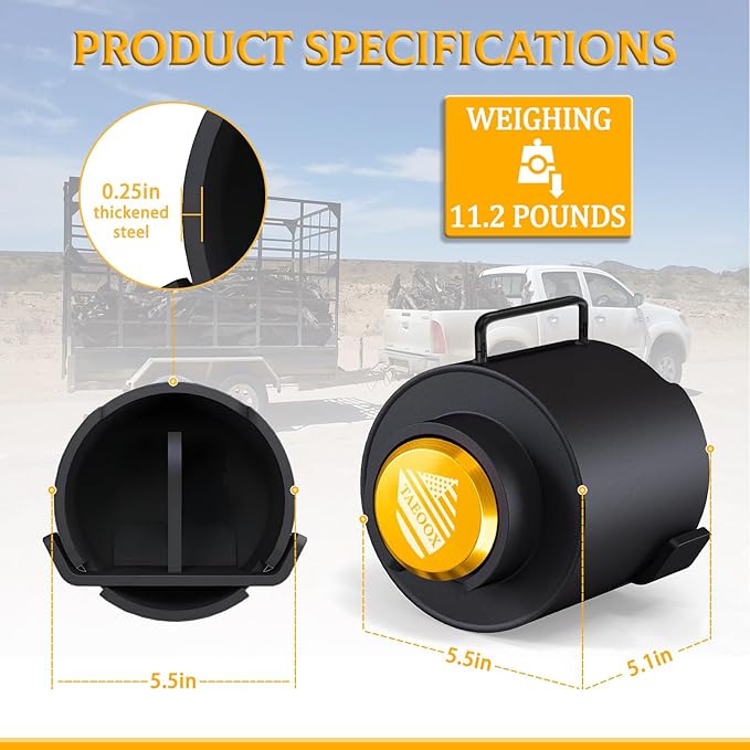 Upgraded Trailer Lock Fits 2 5/16 Inch Coupler, Heavy-Duty Trailer Hitch Locks, Pry-Resistant & Anti-Theft Trailer Coupler Lock, Accessories for Trailer/RV/Boat (Trailer Lock with Handle - Gold)