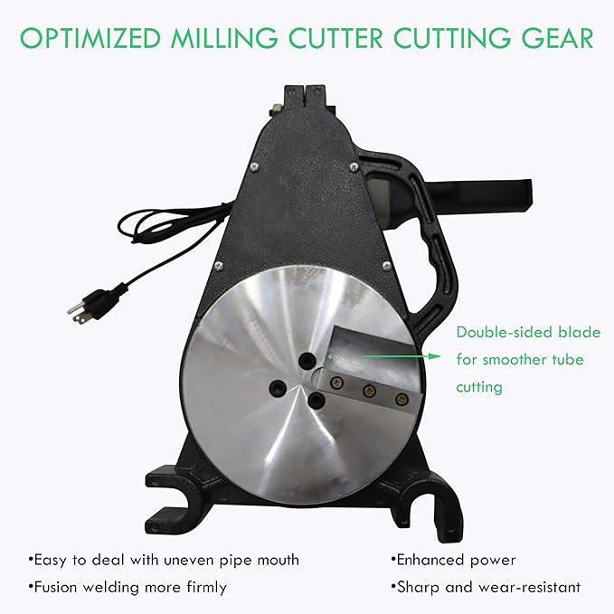 TECHTONGDA Pipe Welding Machine Electric Tube Butt Fusion Equipment for PE PP PB PVDF PPR 2.48"-6.30" with Digital Thermometer Four Clamps