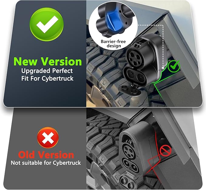 4-in-1 CCS & J1772 to Tesla Adapter, for Tesla Model 3/Y/S/X/Cybertruck at CCS1 DC Fast Chargers & J1772 Level 1/2 Stations, Compatible with All Tesla Models