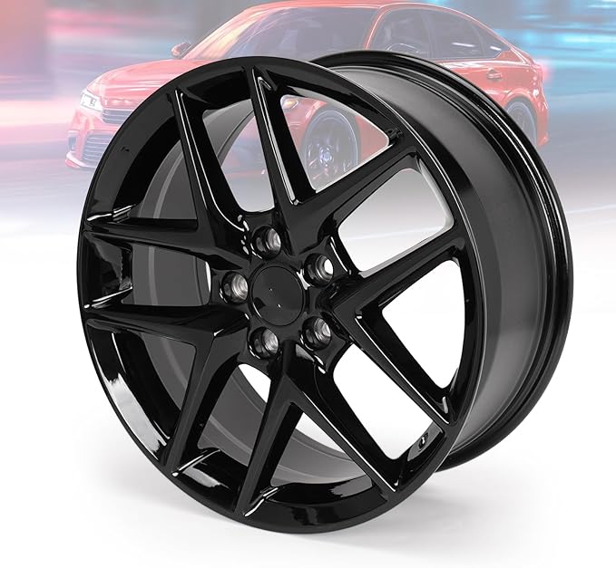 New 18" x 8" Aluminum Alloy Replacement for OE Wheel Rim Compatible with Honda Civic 2016-2024, Gloss Black, PCD 5x114.3, Set of 4