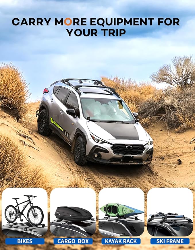 300lbs Roof Rack Cross Bars Compatible with Subaru Crosstrek 2018-2023 & Impreza 2017-2023,Heavy Duty Aluminum Lockable Roof Rails Crossbars Rooftop Luggage