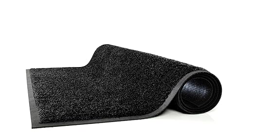 Guardian Platinum Series Indoor Wiper Floor Mat, Rubber with Nylon Carpet, 2'x6', Black