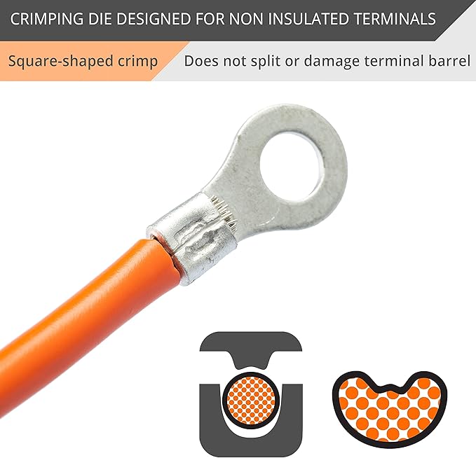 Wirefy Crimping Die for Non-Insulated Terminals 20-10 AWG | Interchangeable Quick-Change Die for Wirefy Crimping Tools | Professional 3D Crimping Accessory