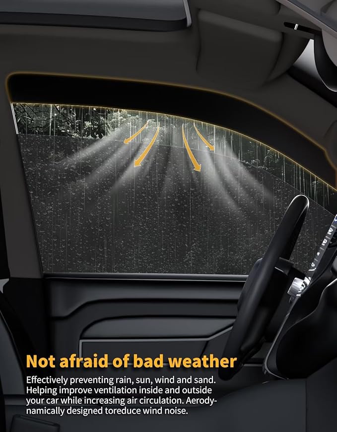 in-Channel Window Rain Guards Fit for Ford Explorer 2020 2021 2022 2023 2024 2025 2026 Extra Durable Window Visors Window Deflectors Vent Visors Vent Shades Car Accessories-4 pcs 2-Q10