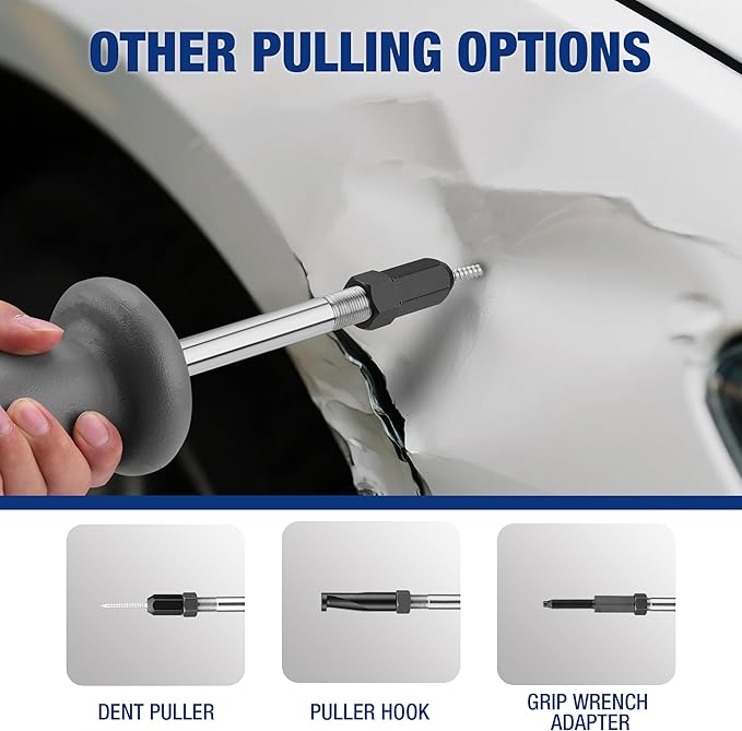 WORKPRO 9-Way Slide Hammer Puller Set, 27-Piece Wheel Hub Removal Tool, for Front Hub & Rear Axle, Heavy Duty Bearing Puller Set with Carry Box