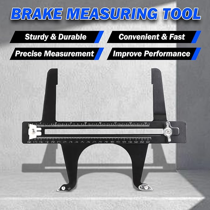 Brake Measuring Tool/Brake Resetting Gauge - Brake Reset Instrument Tool for Rear Drum Brake Lining, Parking, Rotor Reset, Measurement and Adjustment