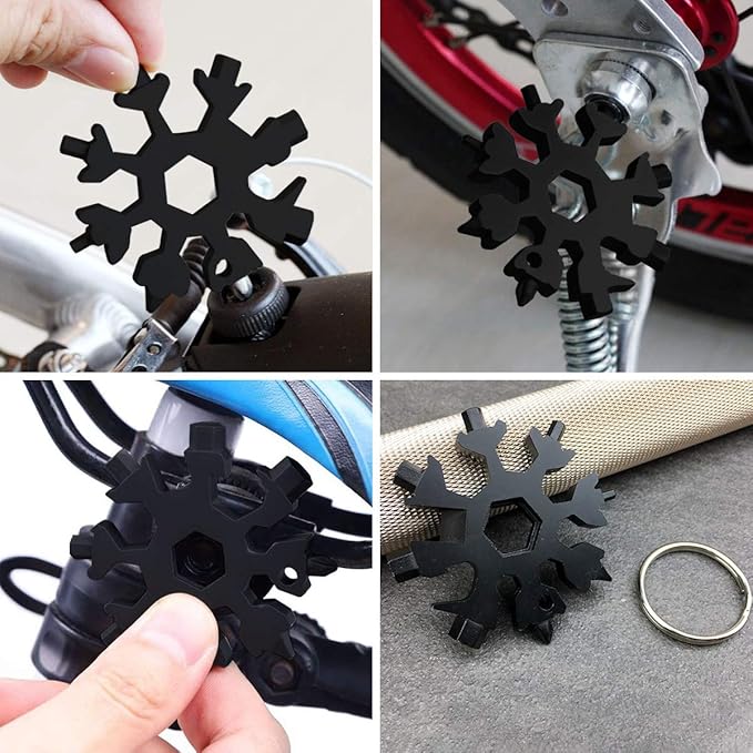 Stocking Stuffers Gifts for Men 18-in-1 Snowflake Multitool, Christmas Birthday Gifts for Men Dad Husband Him Grandpa, White Elephant Gifts for Dad Who Have Everything, Cool Gadgets Tools