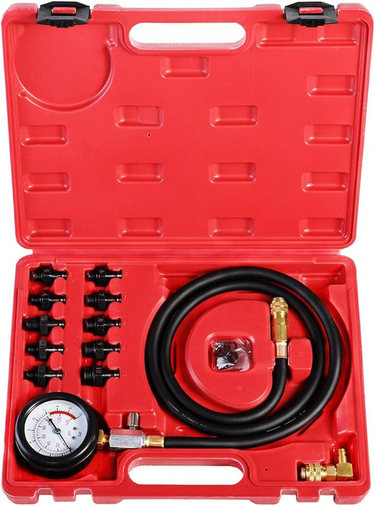 YSTOOL Oil Pressure Tester Kit Professional Oil Pressure Gauge Tool for Engine Diagnostic Test with Hose Adapters and Carry Case for Cars ATVs Trucks Use 0-140psi