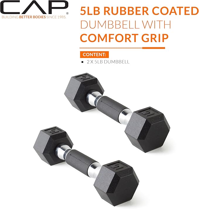 CAP Barbell Coated Dumbbell Weight | Multiple Options Pairs & Sets