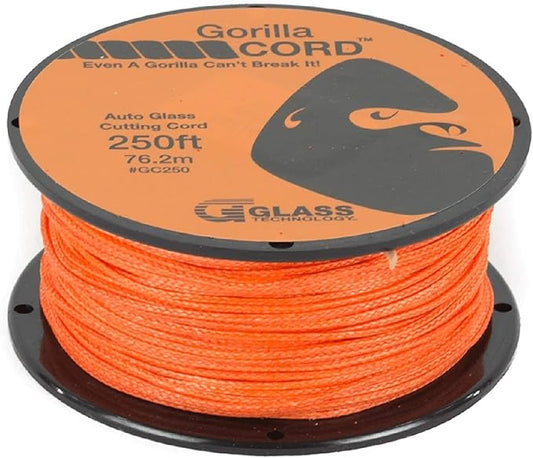 GT Tools Glass Technology - Gorilla Cord Auto Glass Cutting Line - 250 ft | Premium Quality Cutting Line for Precision Windshield Removal | Strong and Reliable Tool for Professionals