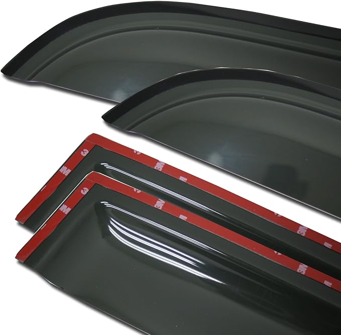 TuningPros WD-529 Tinted Smoke Out-Channel Window Visor Deflector Rain Guard 4-pc Set