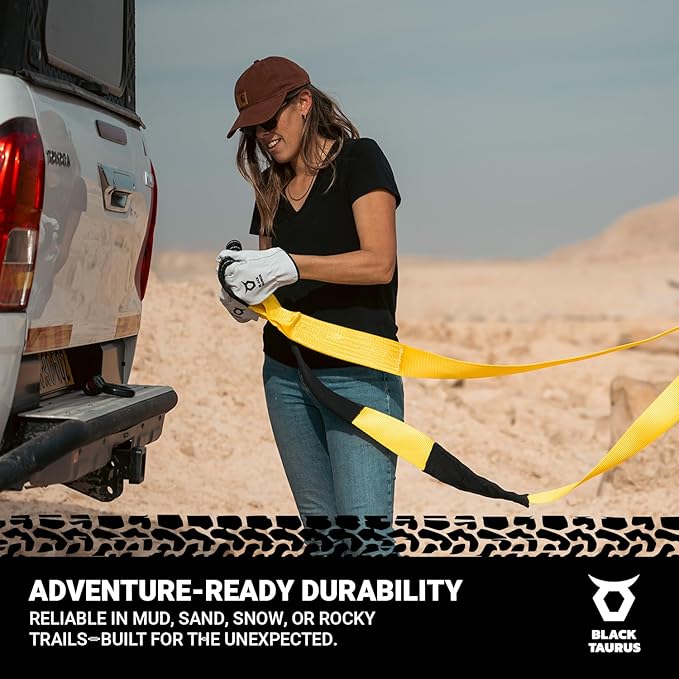 3" x 10 ft Equalizer & Tree Saver Strap – 26,500-lb Heavy-Duty Off-Road Recovery Strap for Jeep, Truck, SUV, UTV/4x4 – Tow, Winch, Anchor & Hitch Receiver Recovery Gear (Yellow)