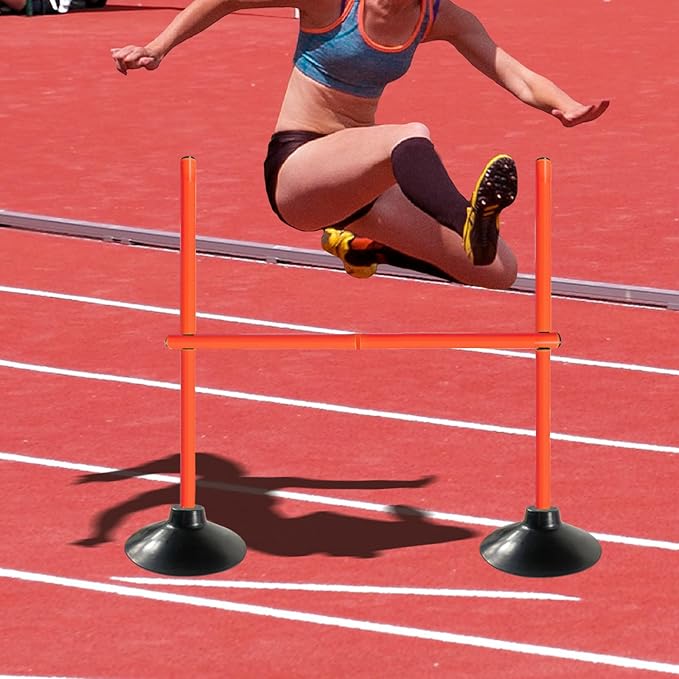 TNZMART 3.3 FT Agility Poles Adjustable Hurdles for Soccer Football Speed Training Equipment Track and Field