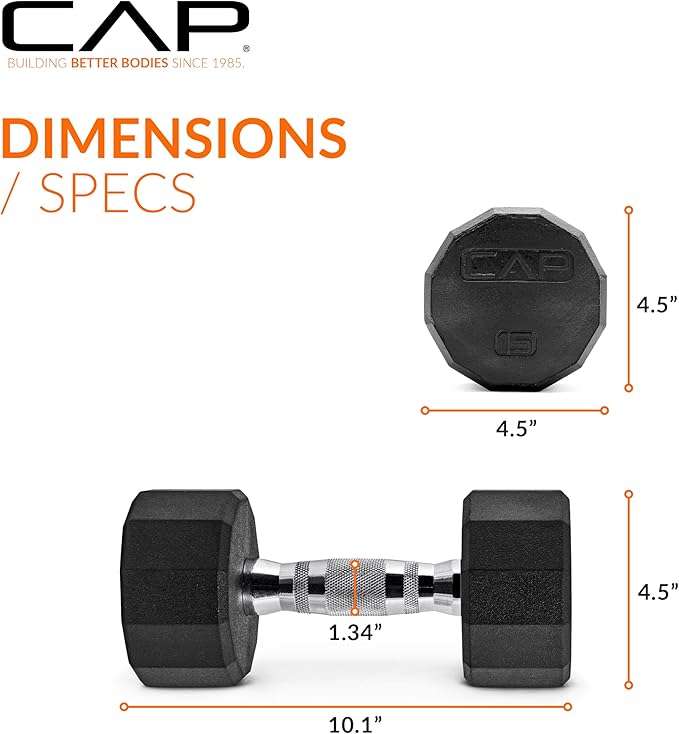 CAP Barbell Coated Dumbbell Weight | Multiple Options Pairs & Sets